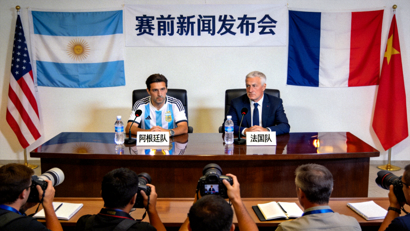 阿根廷队与法国队赛前新闻发布会现场
